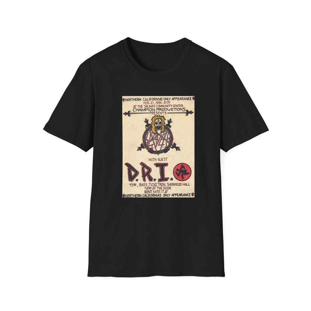 Slayer Concert Shirt - Unisex Softstyle 1986 Slayer T-shirt